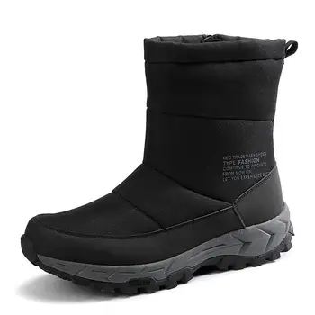 

Fashion men shoes Zipper Men Boots High Quality Ankle Boots Warm Fur Plush High Snow Boots Winter Work Shoes zapatos de hombre