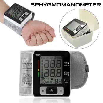 

Digital Wrist Blood Pressure Monitor Fully automatic USB Rechargeable Automatic English Electric Tonometer for Home Use LCD