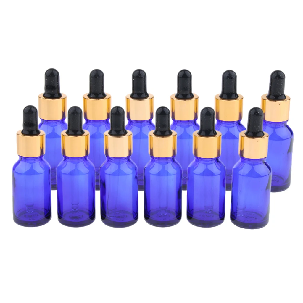 Travel 12Pcs Refillable Dropper Glass Bottles Oil Kit for Cosmetics Makeup