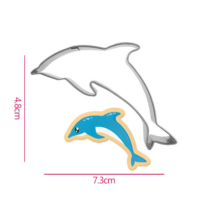 New Dolphin Shape Cookie Cutter Stainless Steel DIY 3D Pastry Biscuit Molds Cake Fondant Sugarcraft Decorating Tools