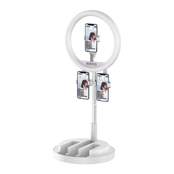 

Selfie Flash Ring Light + Mobile Phone Holder 24 LED Camera Long Arm USB Clip On 10-Level BrightnessClip for Live Stream