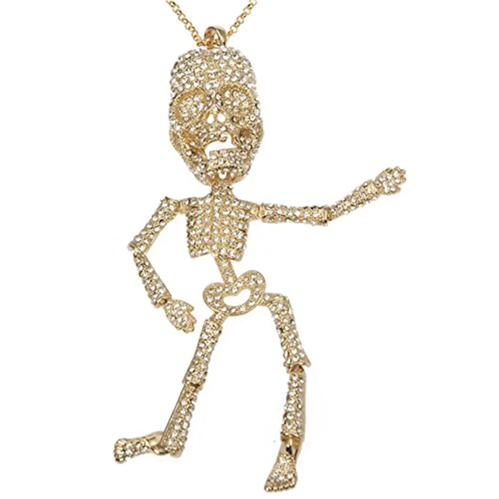 Панк Рок Череп со стразами ожерелье мужское колье Femme Max Colar Masculino Neckless мужские