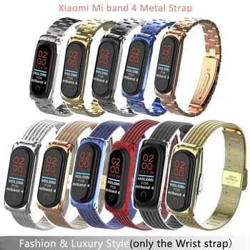 

Metal strap for Mi band 4 3 Screwless Stainless steel Wristband for Xiaomi mi band 4 bracelet NFC Global Replacement Wriststrap