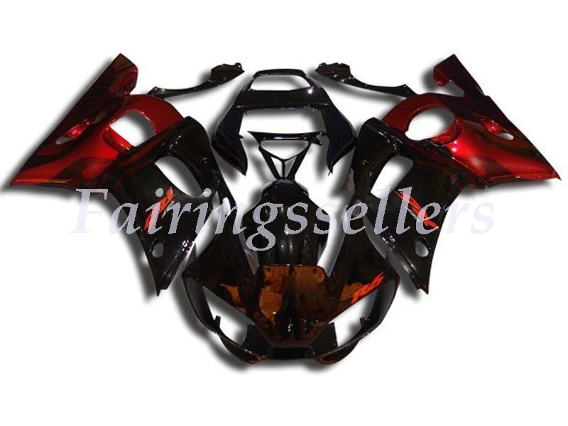 3 бесплатные подарки ABS обтекатель комплект подходит для YAMAHA YZF-R6 1998 1999 2000 2001 2002 Полный обтекатели Пользовательские Глянец Красного и черного цветов - Цвет: Red and Black
