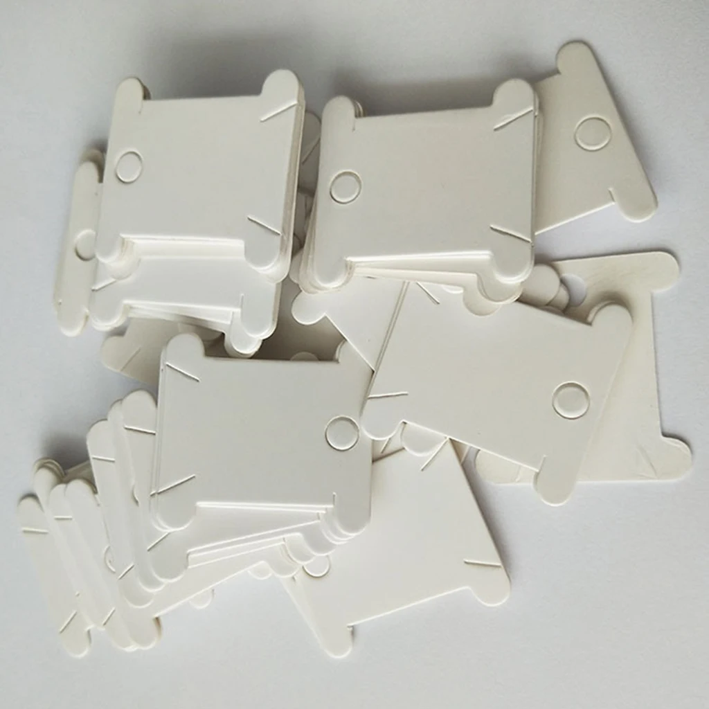 200pcs Hard Cardboard Thread Floss Bobbins Ribbon Twine Reel Organizer