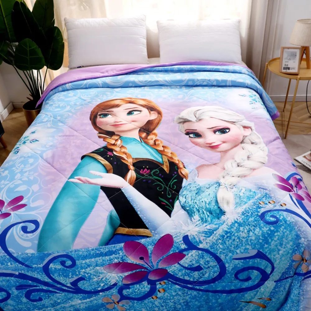 Roupa de Cama Disney Frozen Elsa Neve Bebê Branco Cinderela Padrão Verão Colchas Macio Roxo Vermelho Cobertor Crianças Casa Têxtil 3 Cheap Cobertores e mantas