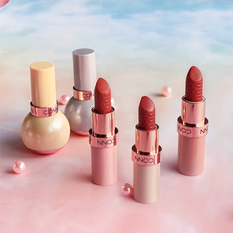 

Tumbler Carved Lipstick Velvet Matte Not Makeup Autumn and Winter Reddish Brown Color Dynamic Decompression Makeup Lipstick