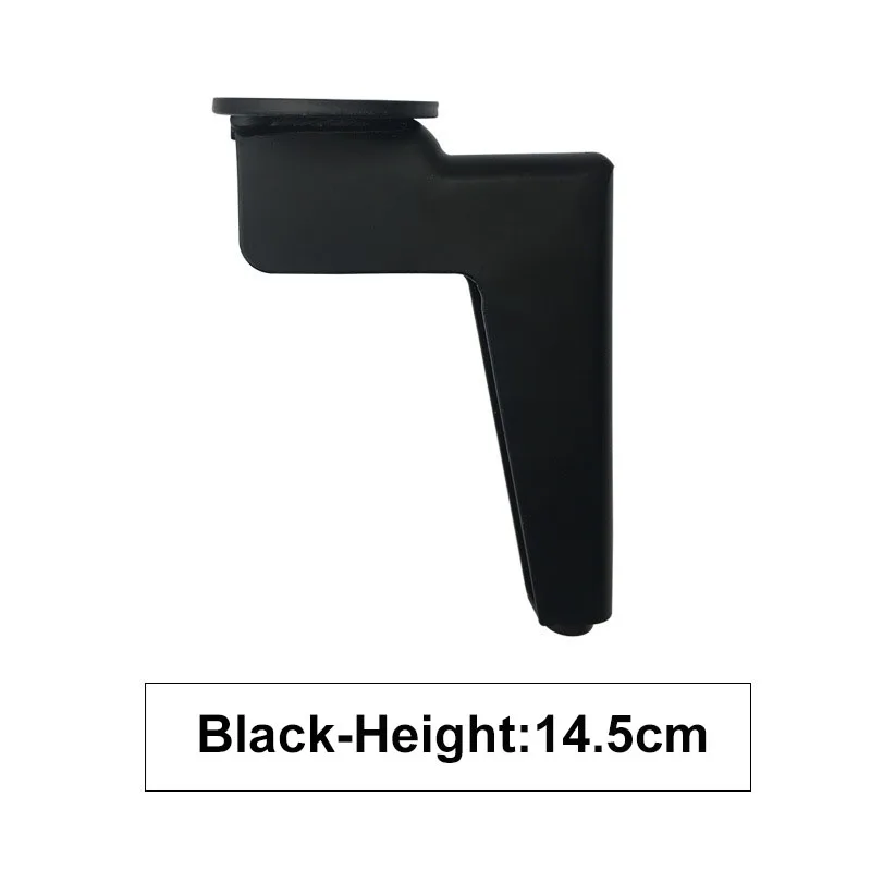 Black 14.5CM 4 шт./компл. гибка металла ножки мебели ТВ ножки для шкафа ножки деревянного стола для ножки для дивана кровати ноги Riser мебельная фурнитура - Цвет: Black 14.5CM
