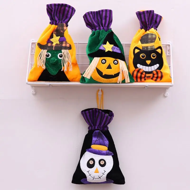 Взрослые дети унисекс Хэллоуин Подарочная Упаковка конфет ящик-органайзер для хранения сумка на шнурке для сувениров украшение маленький