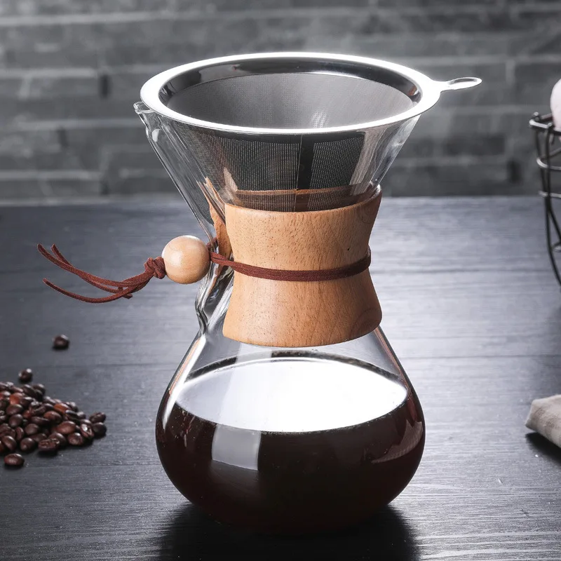 Классическое Стекло эспрессо кофеварка Воронка стиль Налейте над кофе машина 6 чашек/800 мл кружка для кофе