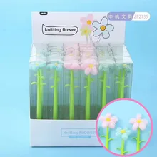 24 шт./лот Мультфильм Вязание плюшевые подсолнечника гелевая ручка для офиса школы водных чернил пишущая ручка для девочек леди ручка