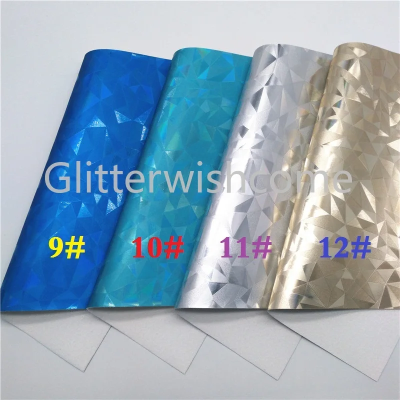 Glitterwishcome 21X29 см A4 Размер Переливающаяся искусственная ткань, узор металлик синтетическая искусственная кожа листы для бантов, GM633A