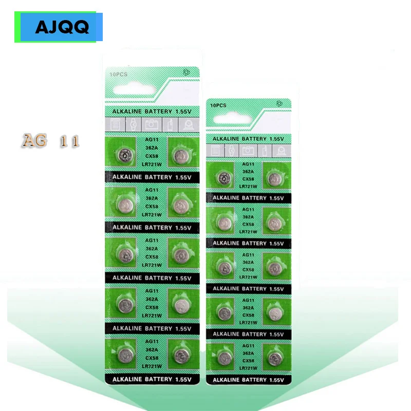 

New wholesale 50PCS AG11 362 SR721SW SR58 TR721 button battery alkaline battery can be used for watch clock
