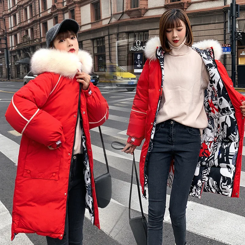 

2019 New Style Cotton-padded Clothes Women's Mid-length down Jacket Cotton-padded Clothes Korean-style Fashion Slim Fit Slimming