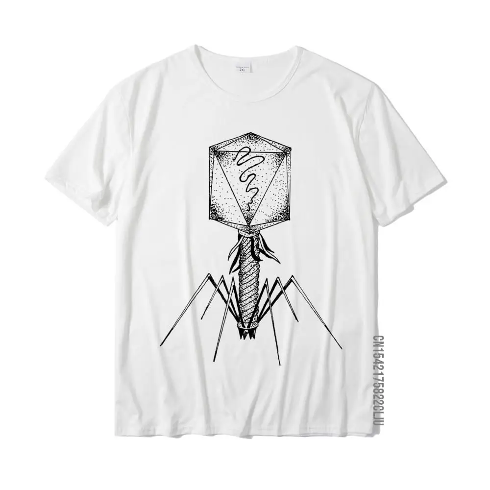 Tops Shirt Custom Summer/Autumn 2021 New Normal Short Sleeve Pure Cotton Round Collar Men T-shirts Normal T-Shirt Funny Virology Microbiology Bacteriophage Biology T Shirt__33946 white