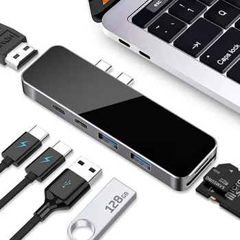 

Docking Station USB C to HDMI 4k USB 3.0 Hub SD TF Dock Station For MacBook Pro Air Dell HP Lenovo Type C Laptop USB Hub Adapter