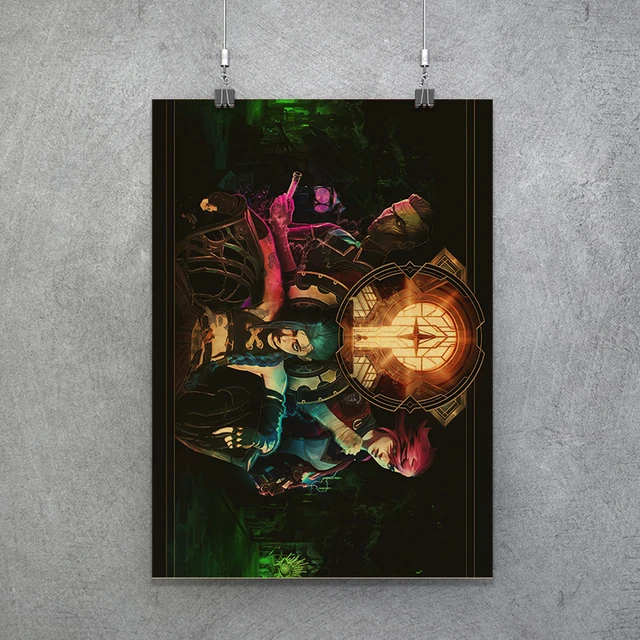 Popular TV Show Arcane Kraft Paper Poster Vi Viktor Jayce Jinx Home Decor Study Bedroom Bar Cafe Wall Paintings Stickers Posters Poster