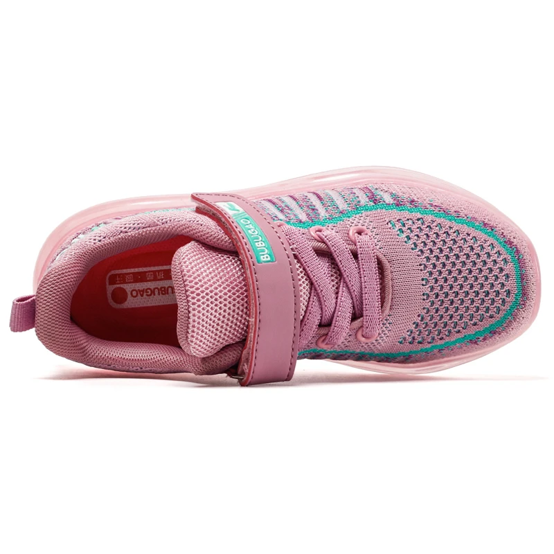 Детская спортивная обувь для девочек; кроссовки для бега с воздушной подушкой; детские дышащие сетчатые кроссовки для девочек; кроссовки на липучке