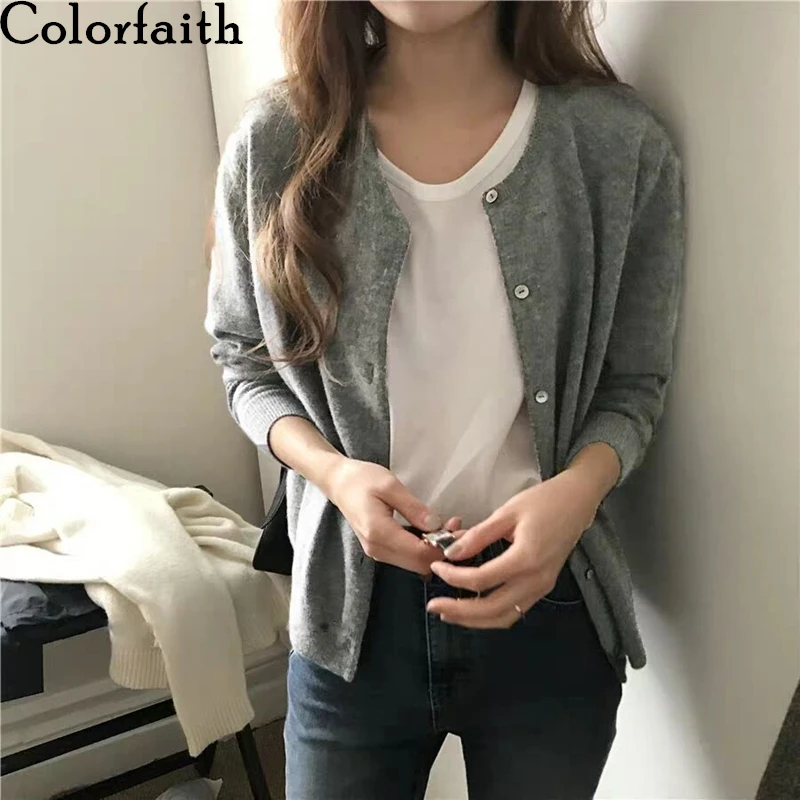 Colorfaith/Новинка 2021 года Сезон осень-зима Женские свитера Повседневный Кардиган на