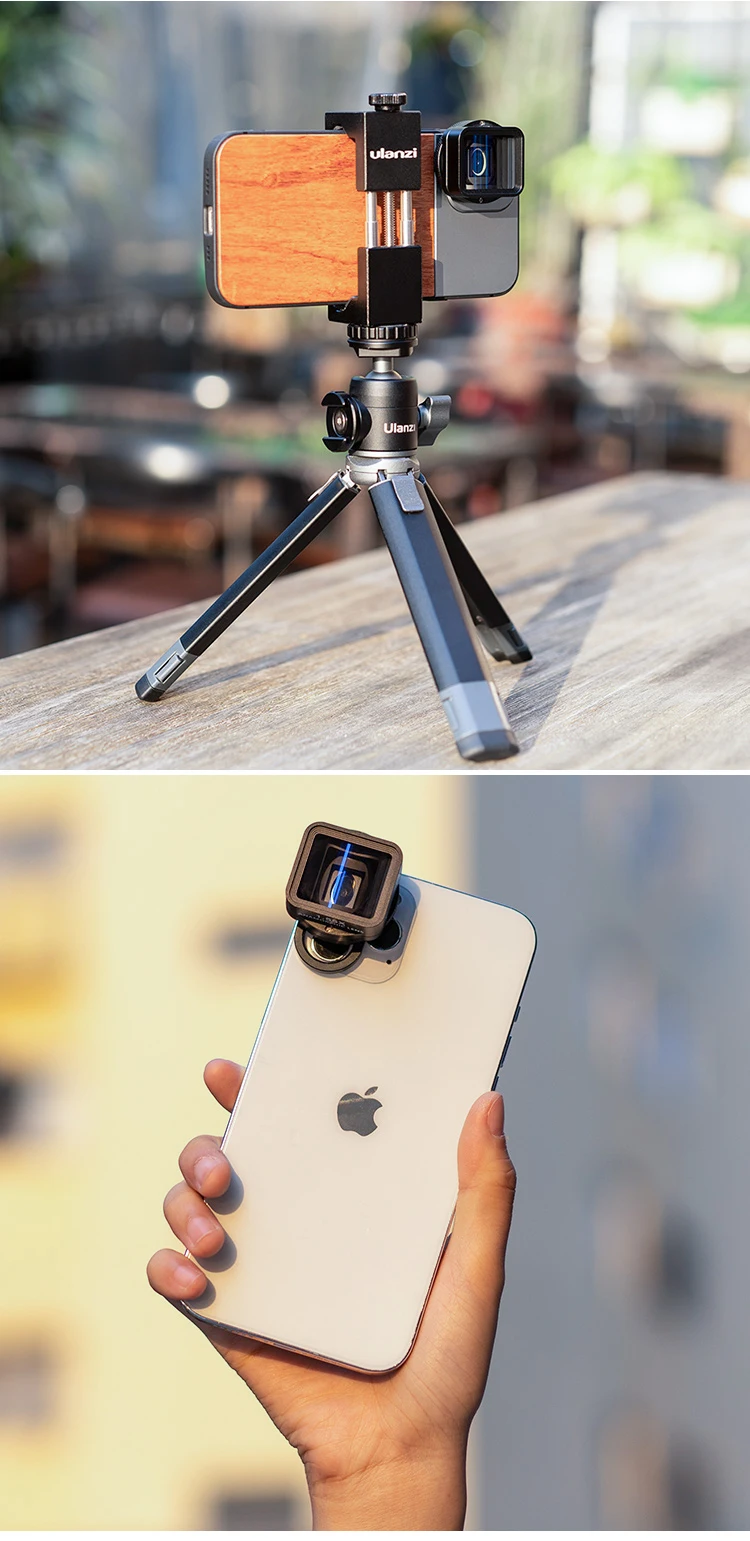 Ulanzi 1.55XT Anamorphic Lens for iPhone 13 12 Mini Pro Max 11 1.55X Wide Screen Video Widescreen Slr Movie Videomaker Filmmaker cell phone camera lens kit