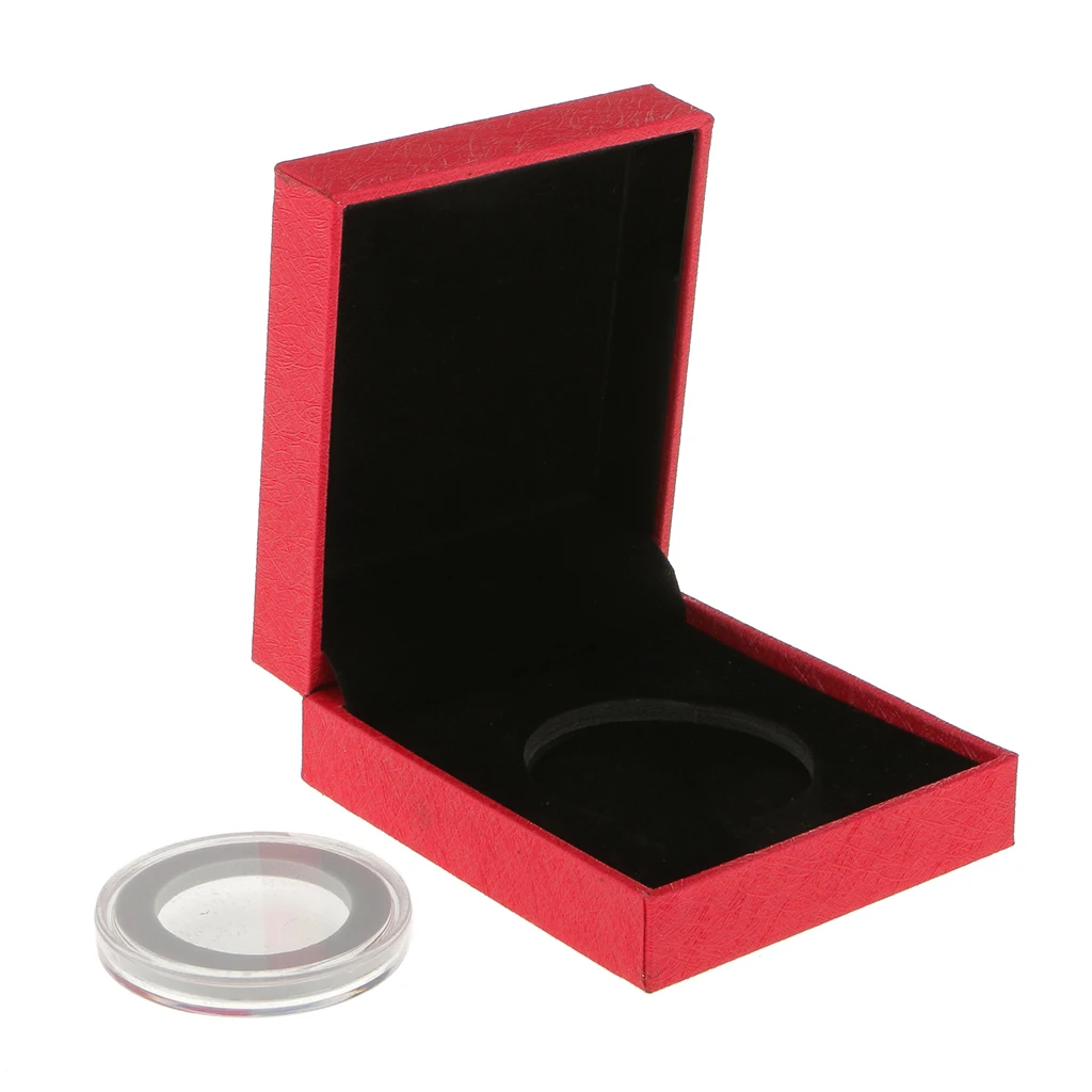 Blue Presentation Box Display Case Gift For Single 38Mm Coin For Protect Coin From Damage