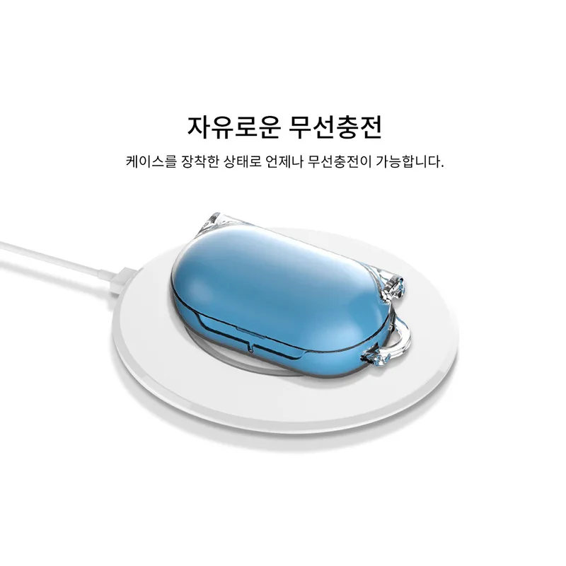 Защитный чехол для беспроводной bluetooth гарнитуры Samsung Galaxy Buds Plus прозрачный жесткий