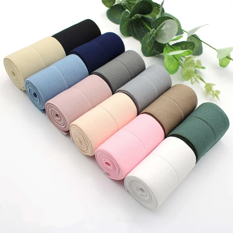 

40/60/75mm wide soft solid fold over elastic Ribbon Rubber Band Spandex Ribbon Webbing DIY sewing Waist Band Garment Accessories