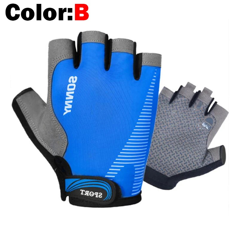 Cycling Gloves 1Pair Half Finger Cycling Gloves Anti-slip Anti-sweat Gel Bicycle Riding Gloves