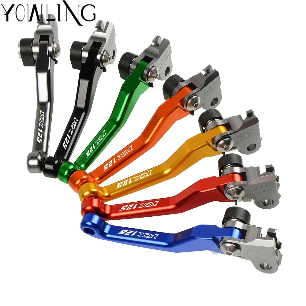 Motorbike Dirt Bike Folding Brake Clutch Lever For Kawasaki KX125 KX 125 2000 2001 2002 2003 2004 2005 Motocross handle Levers