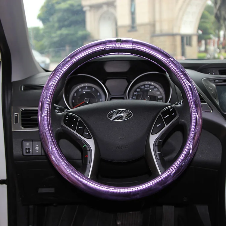 

Mona Lisa Steering Wheel Cover Korean Models Magenta Fashion Varved Car Steering Wheel Cover Female Trending Grip Cover