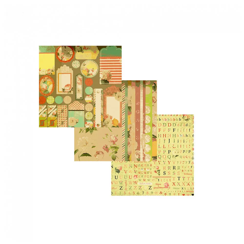 Набор бумаги Perfect Craft "Яркие цветы" 30,5*30,5 см