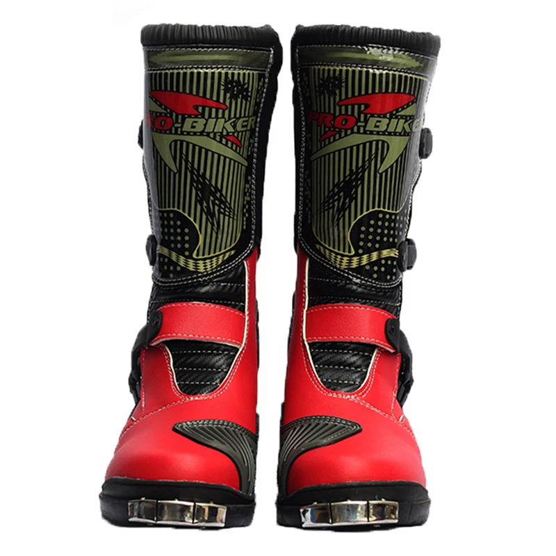 B1007-Red Мужские ботинки в байкерском стиле; botas; обувь в байкерском стиле; ботинки для мотокросса; уличные рыцарские ботинки в жокейском стиле; цвет черный, белый, красный - Цвет: B1007-Red