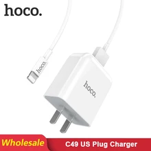 HOCO C49 20 шт./лот USB зарядное устройство для iPhone 11 Xs Max US Plug настенное зарядное устройство адаптер для samsung Xiaomi huawei