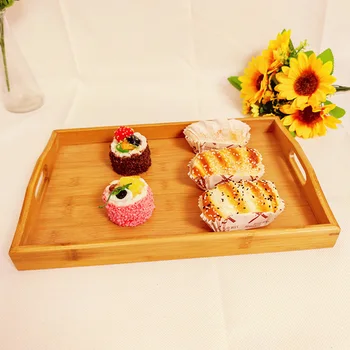 

Japanese Bamboo Serving Tray Wood Rectangular Plate Food Bread Snack Tea Coffee Cocktail Meals Fruit Tray Dinner Breakfast Tray