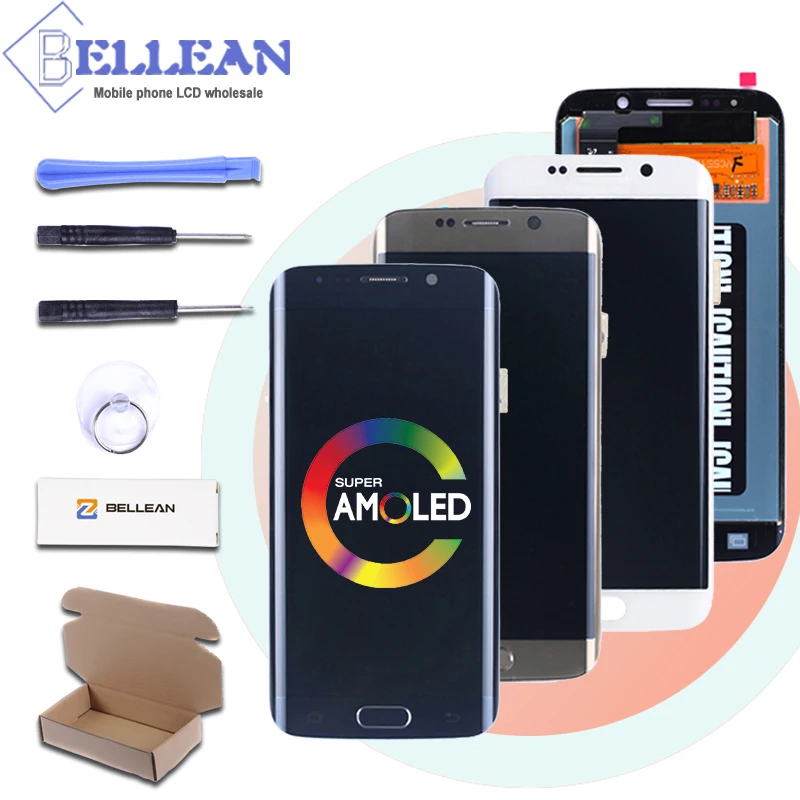 

Catteny Promotion G925 Lcd Display For Samsung Galaxy S6 Edge LCD With Touch Screen Digitizer Assembly G925F G925i Display+Tools