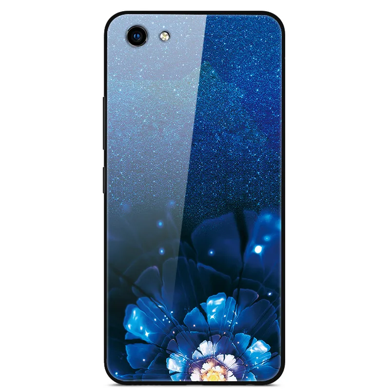 Закаленное стекло чехол для Vivo Y81 чехол Жесткий ПК цветная задняя крышка для Vivo Y81 Y 81 чехол Vivo 1808 бампер для телефона VivoY81 6,22" - Цвет: 10