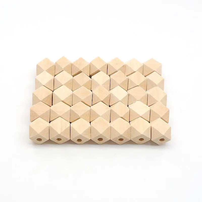 Chenkai 100 шт 14 мм шестигранные геометрические бусины деревянные необработанные натуральные бусины для изготовления ювелирных изделий браслет ожерелье аксессуары
