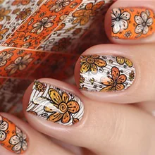 Маникюр Цветок Наклейка s фототерапия масло водяная маркировка японский стиль оранжевый наклейка с цветком для ногтей аксессуары