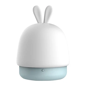 

Soft Silicone Cute Rabbit Battery Powered Mini Eye Protection Touch Control Auto On Off Hotel Home LED Night Light USB Charging
