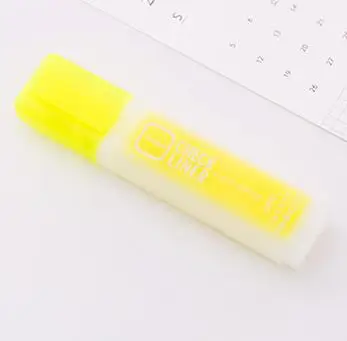 School Highlighter Pen Set 6 Color Oblique Head Check Liner Marker Highlighter for Office School Kids Study - Цвет: Цвет: желтый