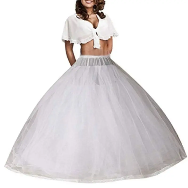 

Bride Wedding Boneless Dress Skirt Support Petticoat 8-layers Yarn Luxury Big Swing Cosplay Prom Slip Skirts