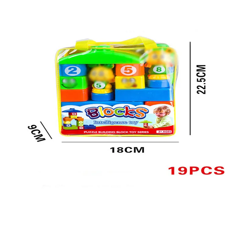 

CHILDREN'S Toy Backpack Building Blocks Large Particles Plastic Assembling Building Blocks Baby Educational Assembled Building B