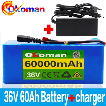 

36V battery 10S4P 60Ah battery pack 500W high power battery 42V 60000mAh Ebike electric bicycle BMS+42v charger