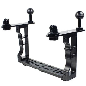 

Aluminum Alloy Diving Underwater Tray Kit Light Extension Arm Bracket System,with Handle Grip Stabilizer Rig