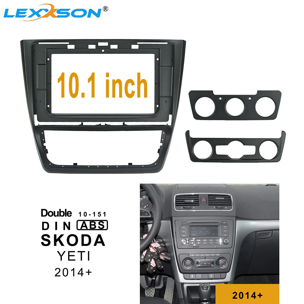 10.1inch 2din Car Radio Fascia For SKODA YETI 2014-2019 Double Din Fascias Audio Fitting Adaptor Dash Installation DVD Frame | Автомобили