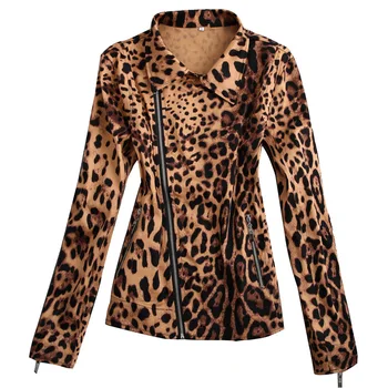 

Wholesale drop ship women's plus size clothing jacket leopard pattern cropped xxxl 5xl large high street fashion vintage design