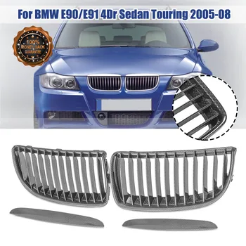 

4 Doors Car Front Racing Grills For BMW E90/E91 Sedan Touring 4Dr 2005 2006 20072008 Carbon Look Gloss Black Automobiles Grille