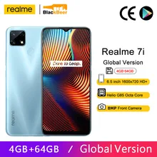 Realme 7i 7 i Android 10.0 Smartphone Helio G85 Octa çekirdek cep telefonu 6.5 inç cep telefonu 18W hızlı şarj 6000mAh küresel sürüm