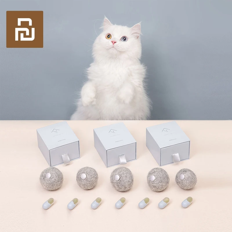 Мячик для кошек Youpin игрушки полезный шарик из натуральной кошачьей мяты кошачья
