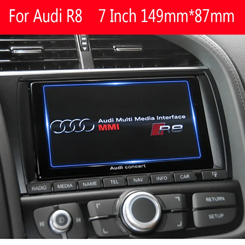 

6.5 Inch 7 Inch For Audi R8 SR8 central control screen GPS navigation toughened glass protective film car interior sticker